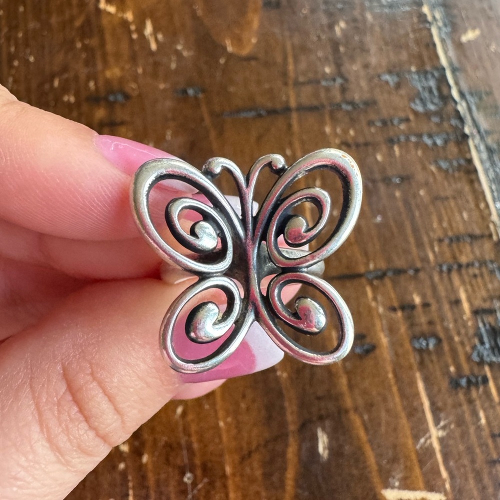 Silver Butterfly Ring RETIRED JAMES AVERY
